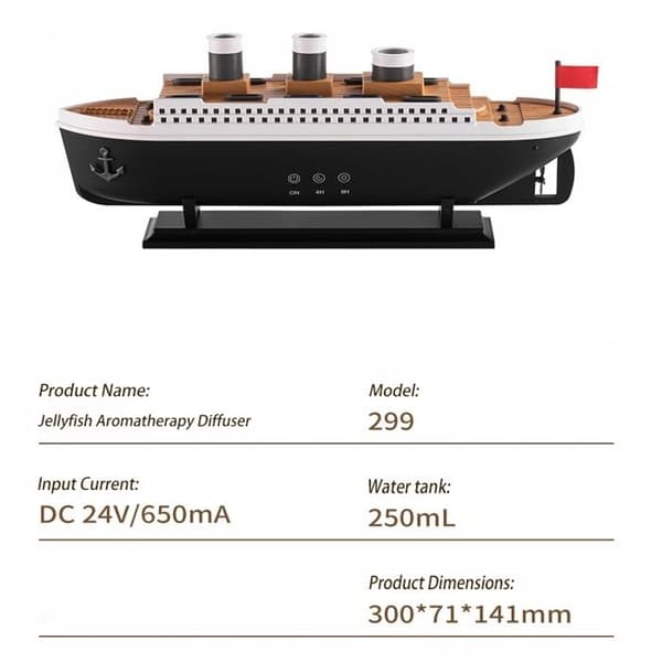 Titanic Luftfuktare, Regn-luftfuktare för sovrum, eteriska oljor ingår ej, DOFTBRÄNNARE - DOFTDIFFUSOR