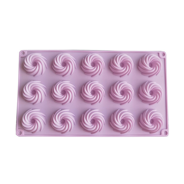 15 Hull Spiralform Silikonform Mousse Dessert Baking Blå one size Blue