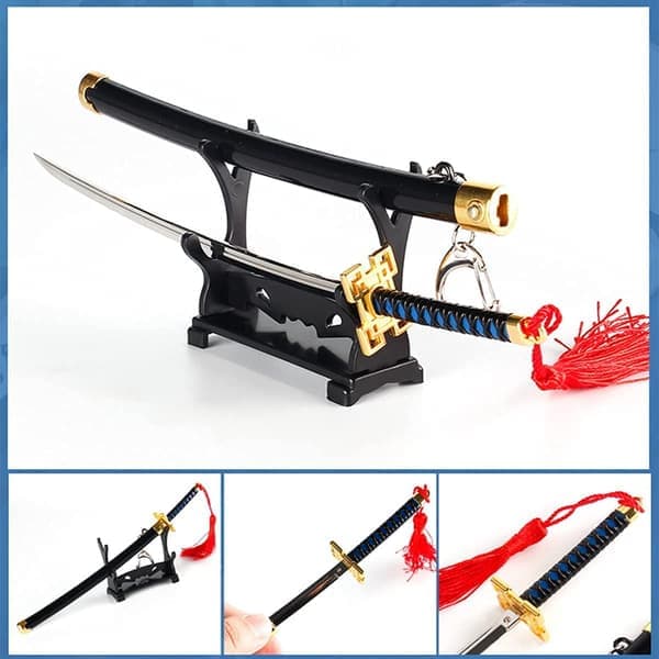 Demon Slayer Svärd Mini Katana Nyckelringar Anime Figur Tanjiro För
