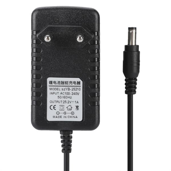 25,2V/1A Hurtigoplader Li-ion Oplader Adapter 100-240V Input Multilagsbeskyttelse