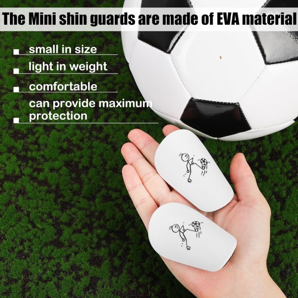 1 par Mini Fotball Skinnbeskyttere, Ekstra Mini Skinnbeskyttere Mini Skinnbeskyttere Beskyttende Utstyr Skinnbeskyttere(10x6cm, Hvit)