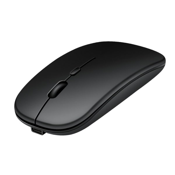 Bluetooth-mus, trådlös laddningsbar mus, Bluetooth trådlös mus för bärbar dator/PC/Mac/iPad pro/dator (svart)