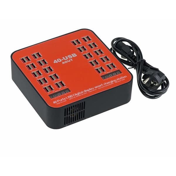 KALEA-INFORMATIQUE USB-LADESTASJON - 40 PORTER - 200 WATT - 3A maks per port