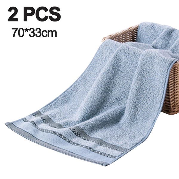 2-pak håndklæder, 100 % bomuldshåndklæder til badeværelset, hurtigttørrende blødt og absorberende håndklæde (grå) Gray