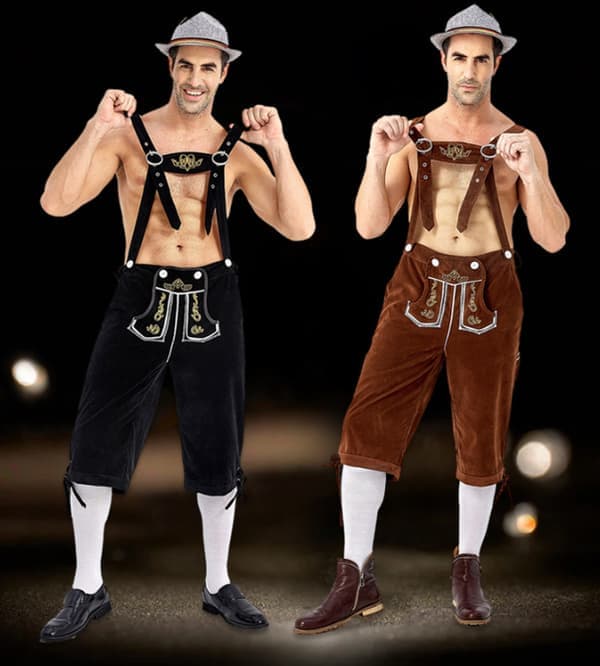 Herrbyxor Kostym Oktoberfestbyxor Svarta Black L