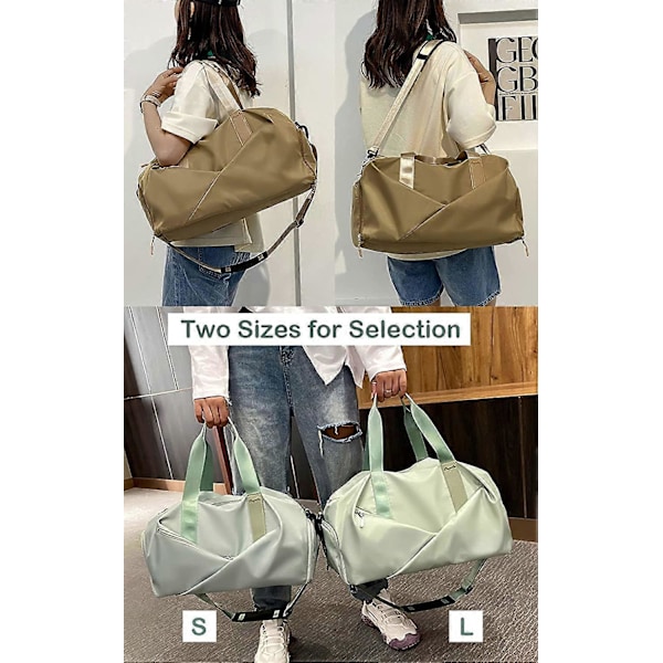 Gymnastiktaske til Kvinder Lille Rejsetaske med Skorum Duffle Bag til Sport Weekend Yoga Svømning Sort-S Golden L