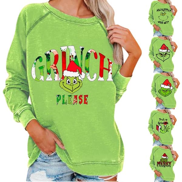 Dame julegenser Grinch Vinter Langermet Genser CCL C L