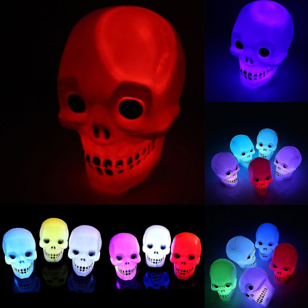 Halloween Skull Led Nattljus Party Lamp Dekoration Färger ändras