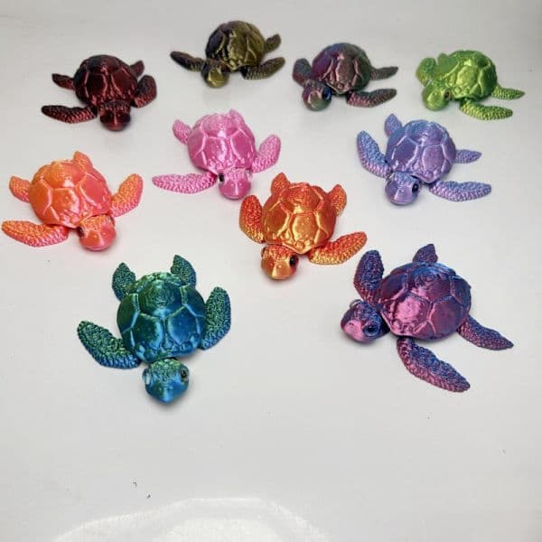 3D-printede Skildpaddefigurer Bevægelige s Kreativ Samling Skrivebord E E