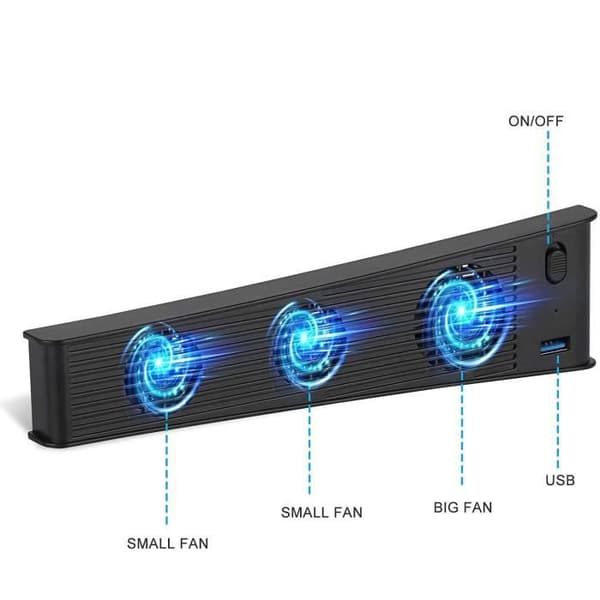 Køleblæser kompatibel med PS5 DE/UHD - Ekstern USB 3.0 temperaturkøleblæser