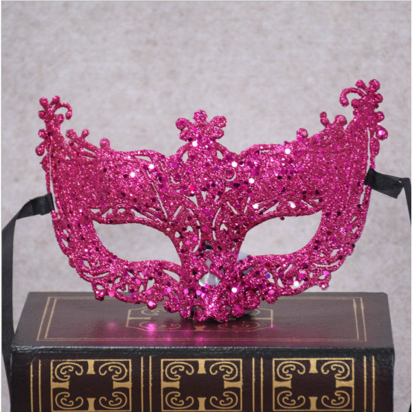 Venedig Sexig Golden Fox Mask Masquerade Dance Mask rosa röd