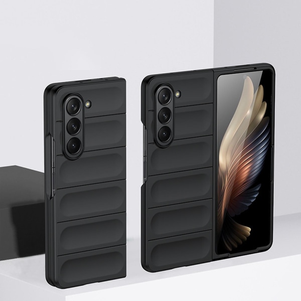 Galaxy Z Fold 5 case, silikonigeeli kumipuskuri ohut kova PC ohut iskunkestävä phone case Samsung Galaxy Z Fold 5 black