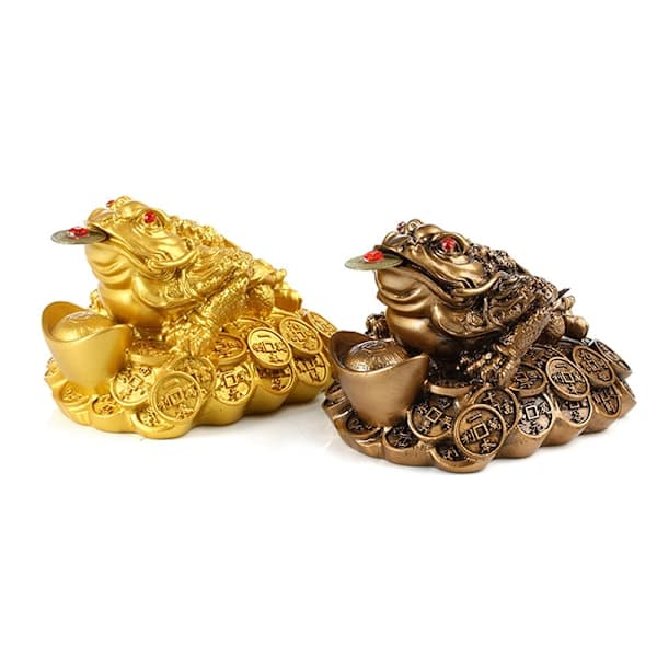 Feng Shui Pengar Lyckosam Förmögenhet För Groda Padda Mynt Ornament Luc A one size A