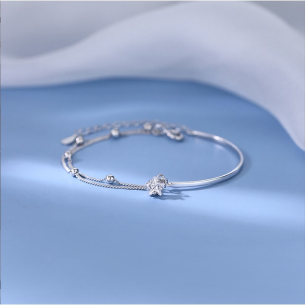 925 Silver Stjärna Zirkon Boll Armband Kedja Armband Charm Dam Par