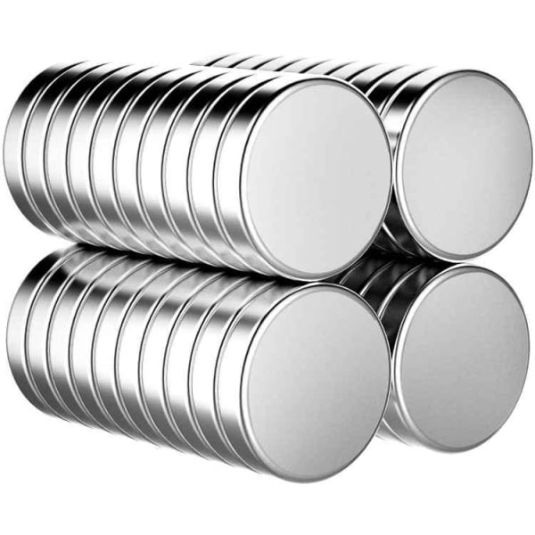 Stærke magneter - Opslagstavle / Køleskab 20-pak Sølv