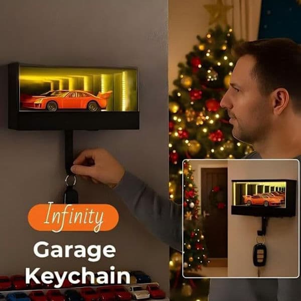 Infinitys LED Garage Nøgleholder Vægmonteret LED Model Bil Display Boks Bil Nøgleholder Organizer Med LED Lys