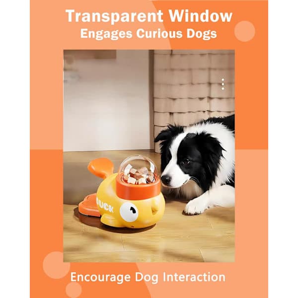 Hundelegetøj, DogActivity Legetøj, Slow Feeder, Hund & Kat Legetøj Godbidsdispenser, Andedesign, til Små & Mellemstore Størrelser Gul Yellow