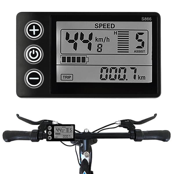Nytt LCD-display for elsykkel 24V/36V/48V Display E-sykkel Elsykkel