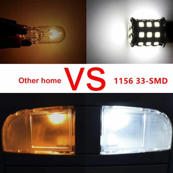 10 x Superklare Hvide 1156 RV Trailer 33SMD LED 1141 Indvendige Lys