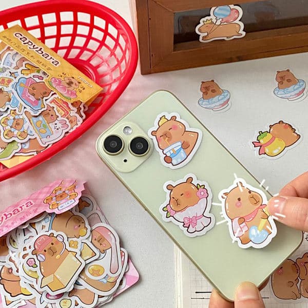 100 ark Kreativa Tecknade Capybara Pappersdekaler DIY A7 A7