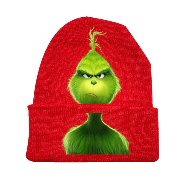 Julegrøn The Grinch Hat Cosplay Anime Couples Hat Strikket Hue One size fits all Red-A