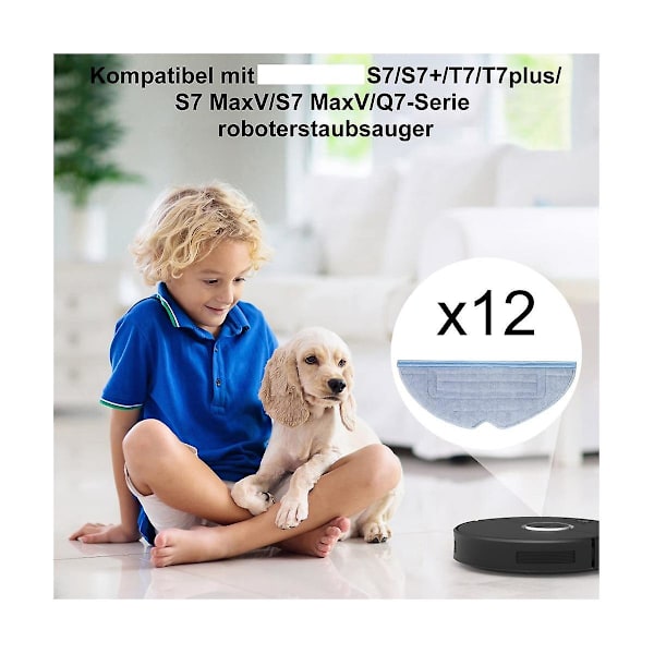 Mop-kuddar kompatibla med S7 T7 T7s T7 Plus dammsugartillbehör moppduksdynor