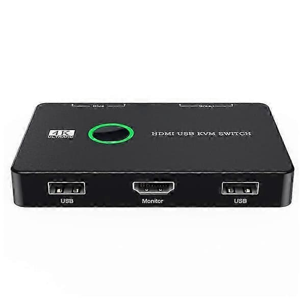 KVM-switch 2-portars box USB- och HDMI-kompatibel switch kompatibel med 2 datorer