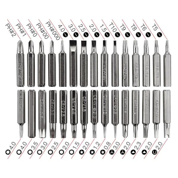 Kreativ 32 i 1 Set Precision Mini Magnetiska Bits Kit Grön 32 i 1