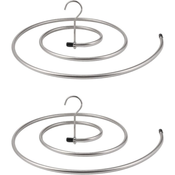 2 st torkställ för kläder Rostfritt stål tvätthållare Spiralhängare för filtar, lakan, gardiner (silver)