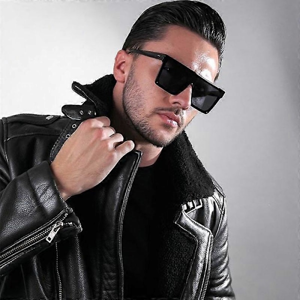 Retro Sorte Firkantede Solbriller Mænd Mærke Designer Udendørs Mode Solbriller Klassiske Vintage Herre Shades Kørsel Gafas De Sol BlackYellow