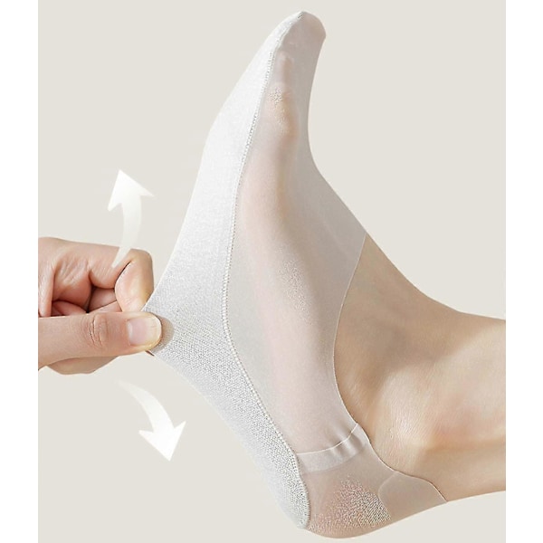 9 Par Osynliga Halkfria Is-Silkesstrumpor, Tunna Andningsbara Lågt Skurna Innersockor för Kvinnor Ultra Lågt Skurna Fodersockor