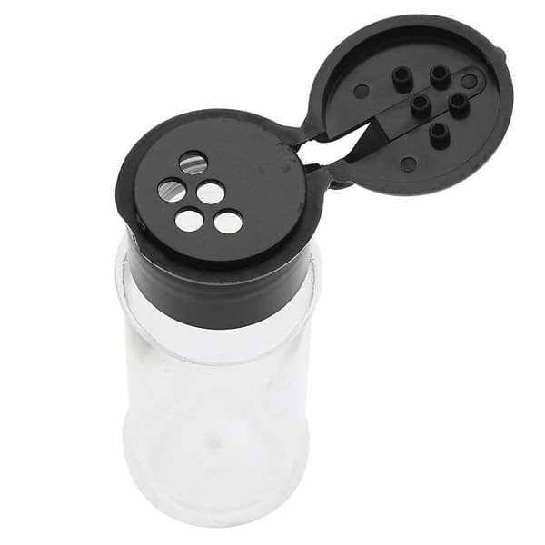 12-pack plastkryddburkar med lock, 100 ml kryddförvaringsbehållare flaskkryddburkar