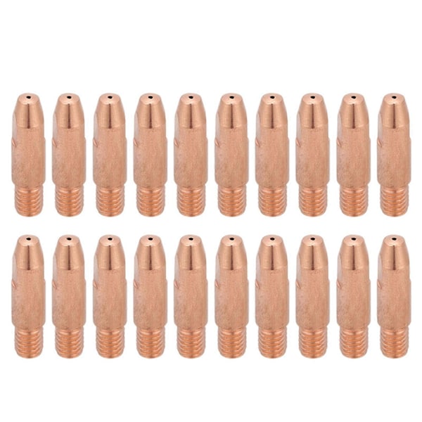 20 stk. Kobber Kontaktdyse M6 til Binzel 24KD MIG/MAG Svejselampe (0,8 mm)