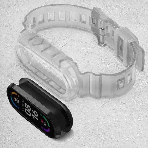 Armband Kompatibel med Xiaomi Mi Band 6 / 5 Sportigt Silikonarmband 24cm Transparent