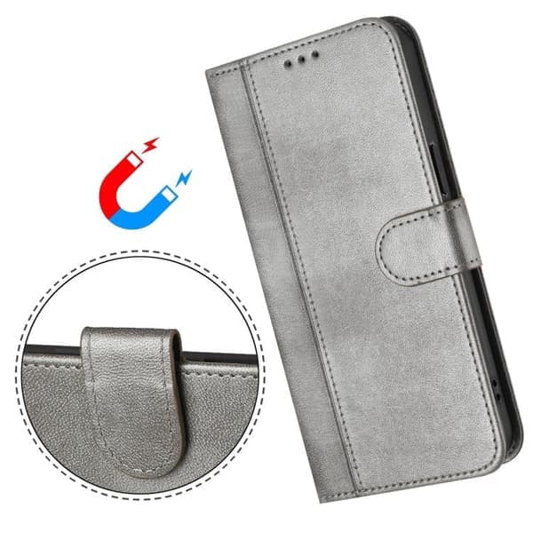 Retro läderfodral med linjemönster för Samsung Galaxy A17 5G Grå
