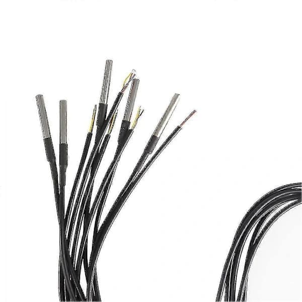 10 stk vanntett DS18B20 temperatursensor, digital temperatur termisk kabeltemperatur (-55- +