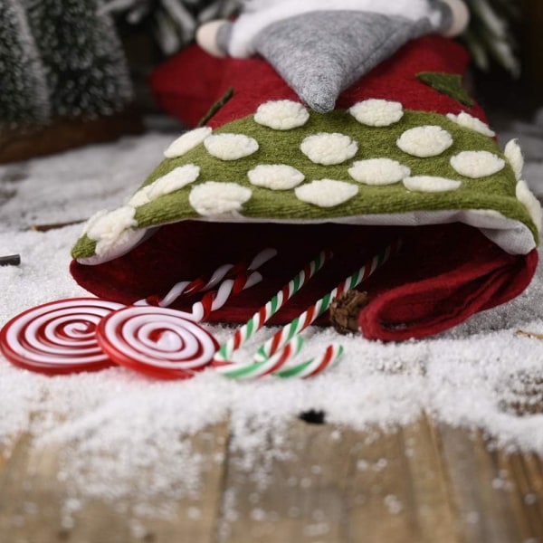 Julstrumpa set med 3 stora tomtar Santa Xmas Socksäck presentpåse för vuxna och barn, öppen spis hängstrumpor Träddekoration