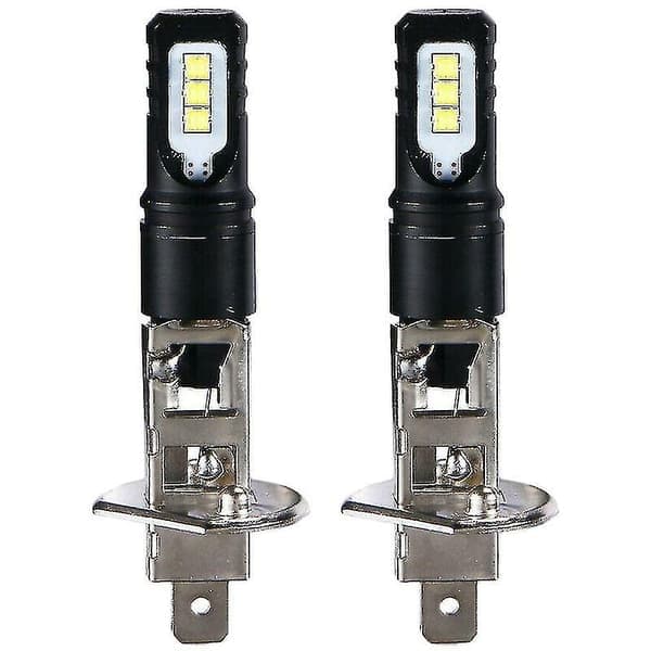 2x H1 6000k Superkirkas valkoinen 6000lm DRL LED-ajovalosarja kaukovaloille