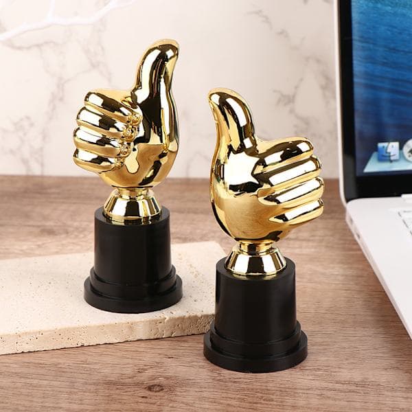 1. Præmier Trofæer Belønning Tommelfinger Trofæ Legetøj Børnekonkurrence Guld one size