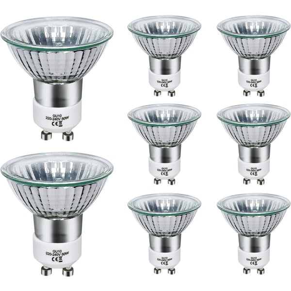 GU10 halogenpære 50W dimbar, 220V GU10 halogenpære 2 pinner, 2800K