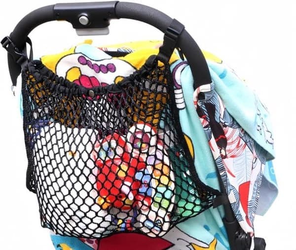 Barnevognsnet - Barnevogn/Klapvogn Buggy Organizer Universal Taske Hængende Opbevaring Strækmateriale 35x30 Cm Sort 1 stk_yu