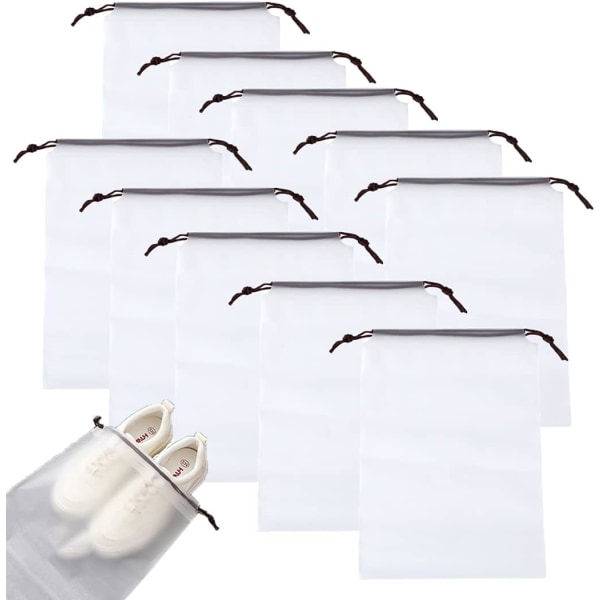 10 stk skobager oppbevaringsposer multifunksjonell vanntett kosmetikkpose undertøyspose reisesekk støvtett pose skooppbevaringspose 1 Transparent Matte