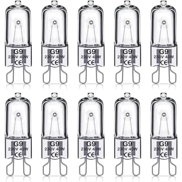 G9 Halogenpærer 40W, 230V, 10-pak 40W 40W 40W