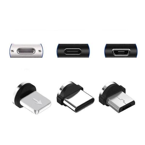 4-pack magneettinen latauskaapeli, 3-in-1 itsestään rullautuva puhelinkaapeli