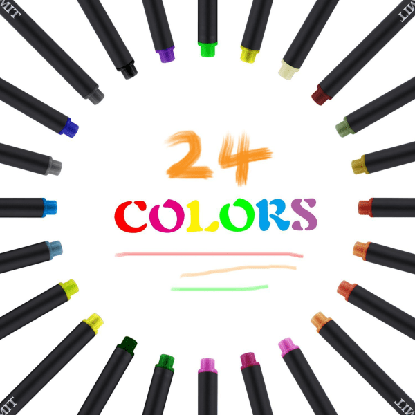 24 färger Markers Set med spetsar Färgpennor Fine Point Art Markers