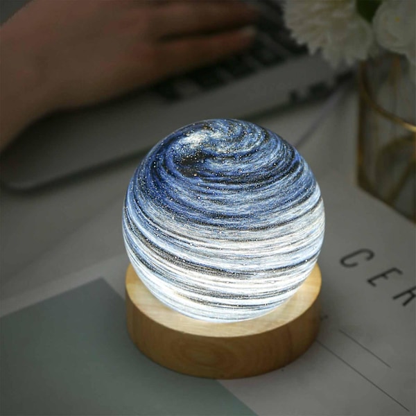 Bästa Rabatt-3d Kristallkula Måne Planet Glob Bordslampa Usb Led Nattlampa Heminredning Gåva With battery A