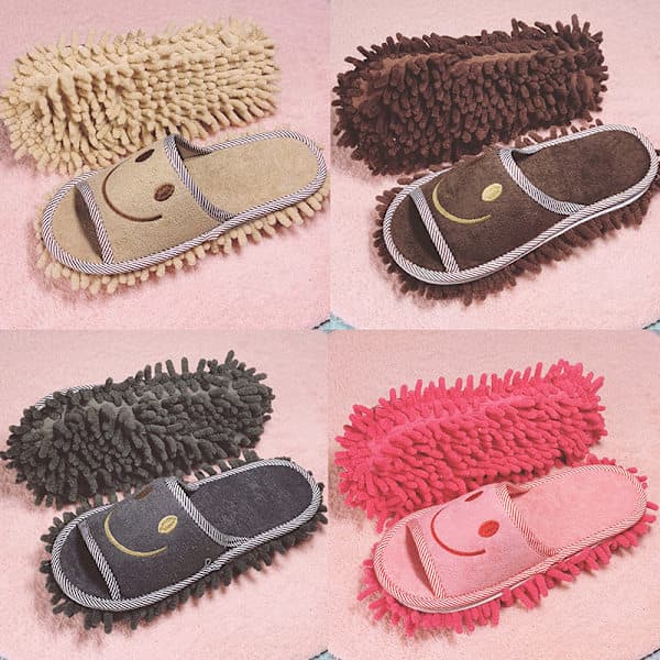 Smile Face Moppekopper Vaskbare Rengøring Gulv Damer Slip Beige OENSIZE Beige