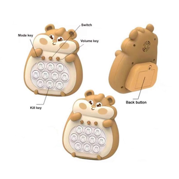 Push Bubble Spill, Quick Push Spillkonsoll, Stress Relief Pop Fidget Leker For Barn Brown