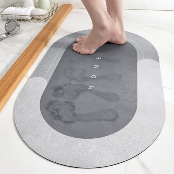 Matta - 40x60 cm - PVC + Teknisk sammet - Halkfri - Vattenabsorberande