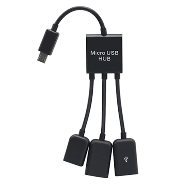 3 i 1 Micro USB Type C HUB hane till hona dubbel USB 2.0 värd Type C